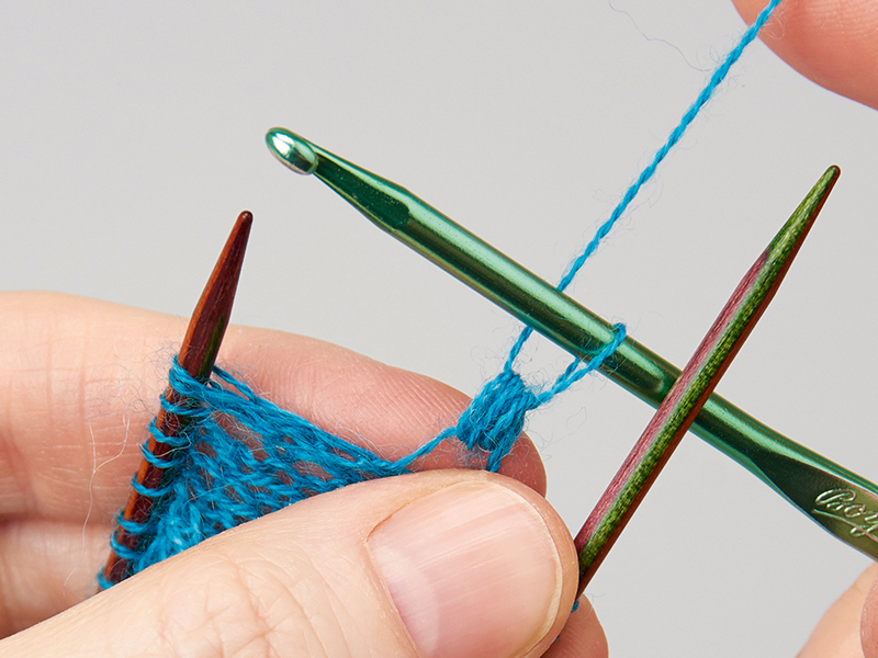 How to knit nupps with a crochet hook Fig 9