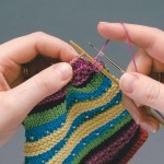 Knitting with beads using a crochet hook step 1