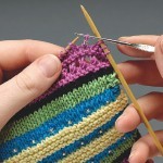 Knitting with beads using a crochet hook step 2