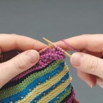 Knitting with beads using a crochet hook step 3