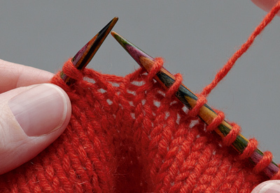 What is combination knitting step 2