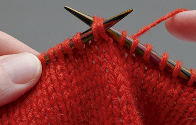 What is combination knitting step 4