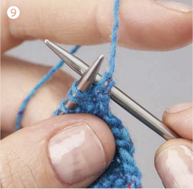 how to hold yarn when knitting continental step 9