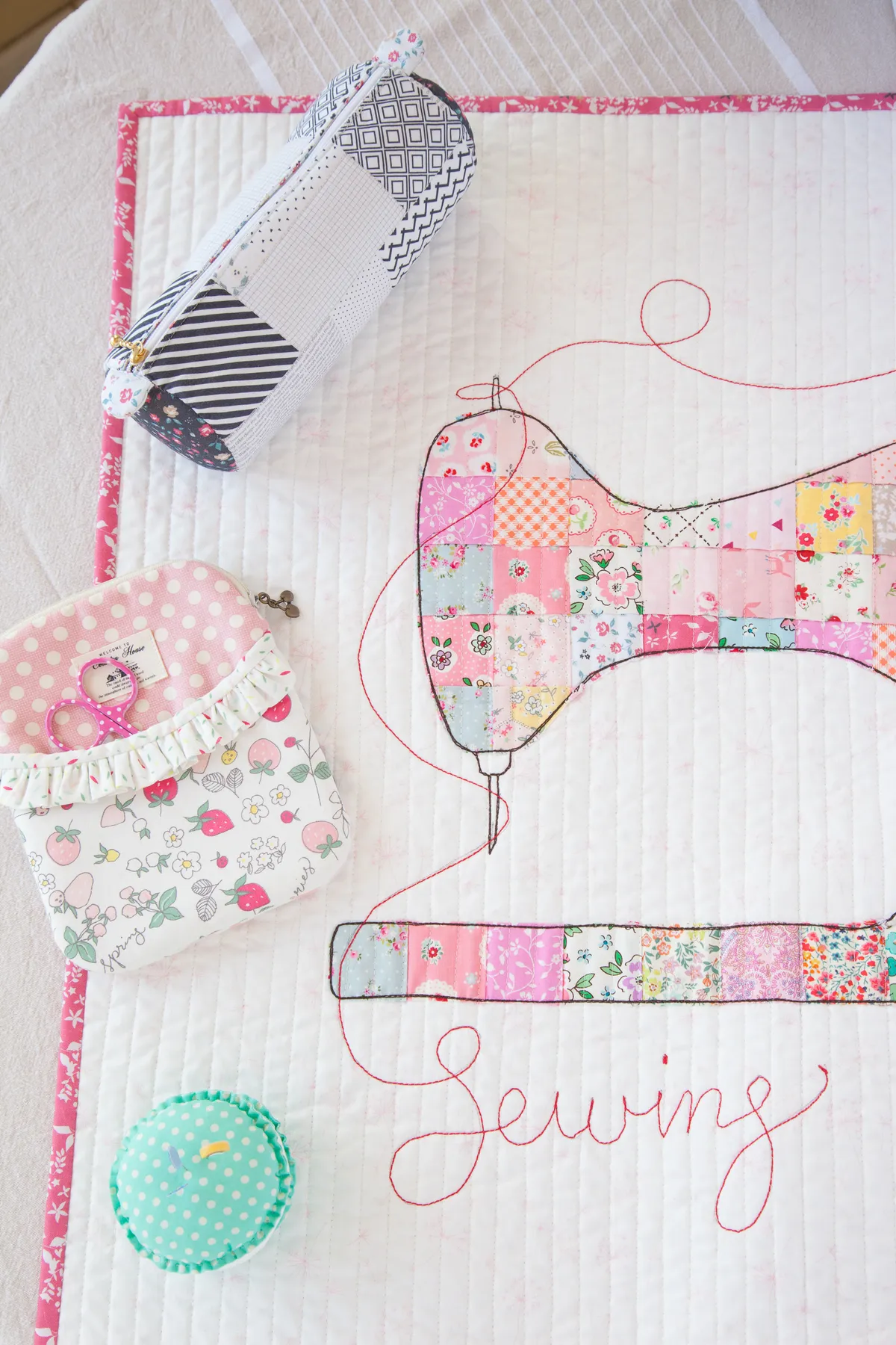 Embroidered sewing machine pattern