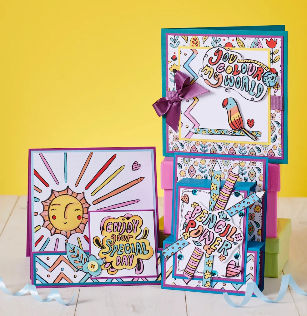 Bright and colourful crafting patterned papers