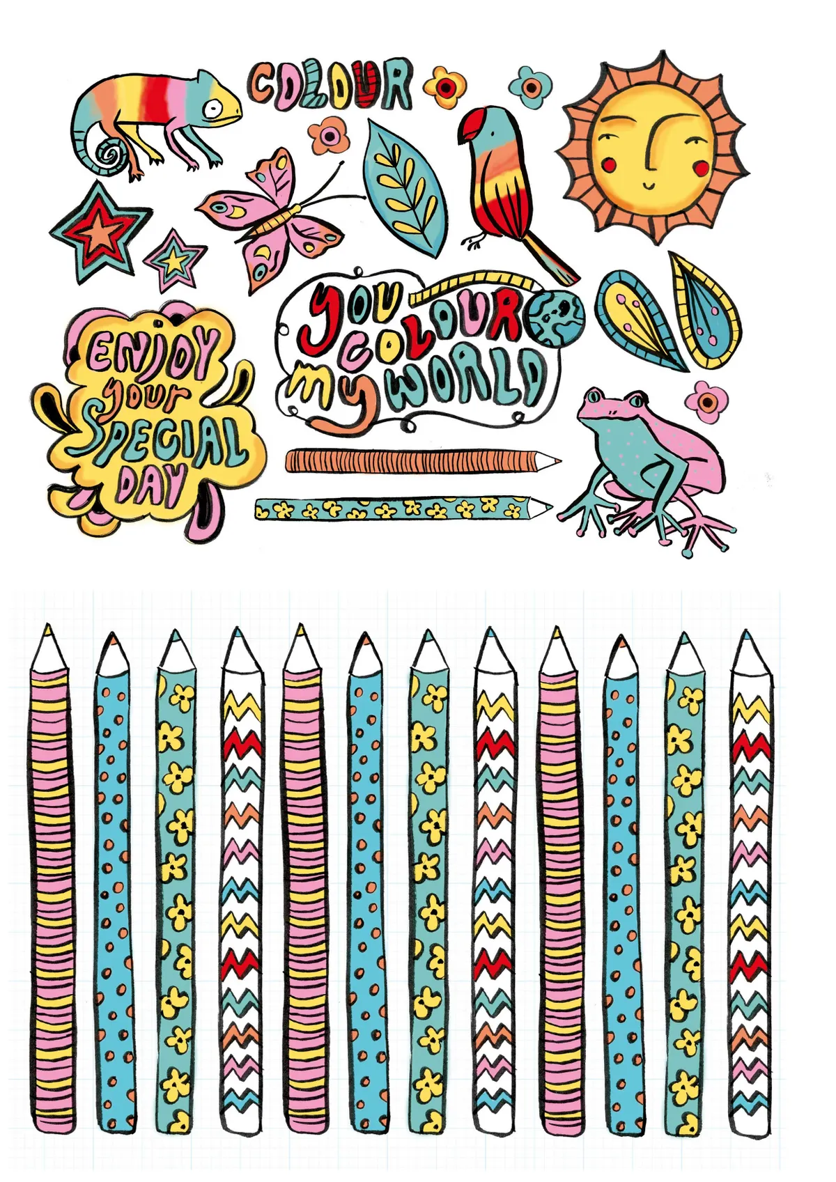 Bright and colourful crafting patterned papers 3