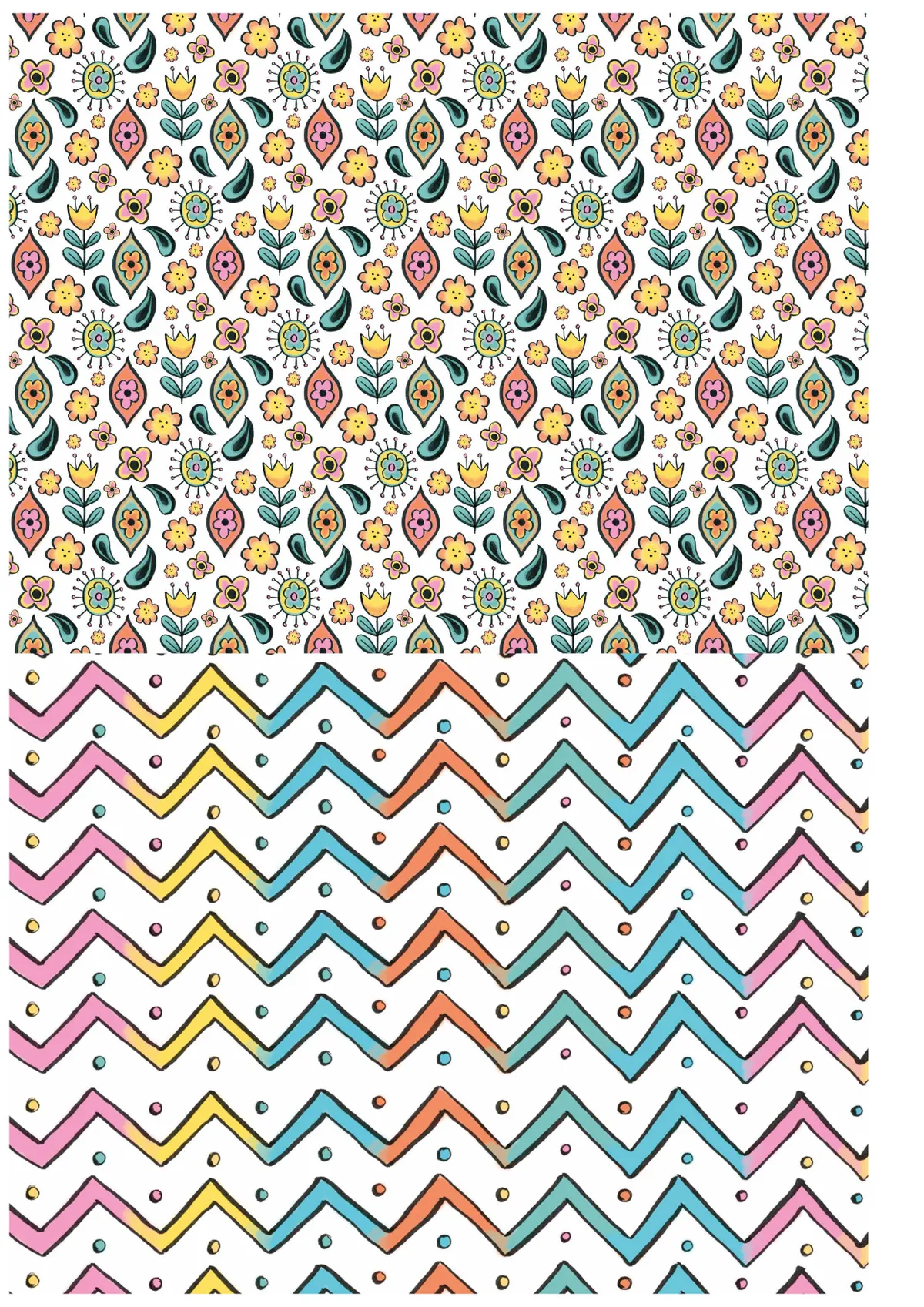 Bright and colourful crafting patterned papers 4