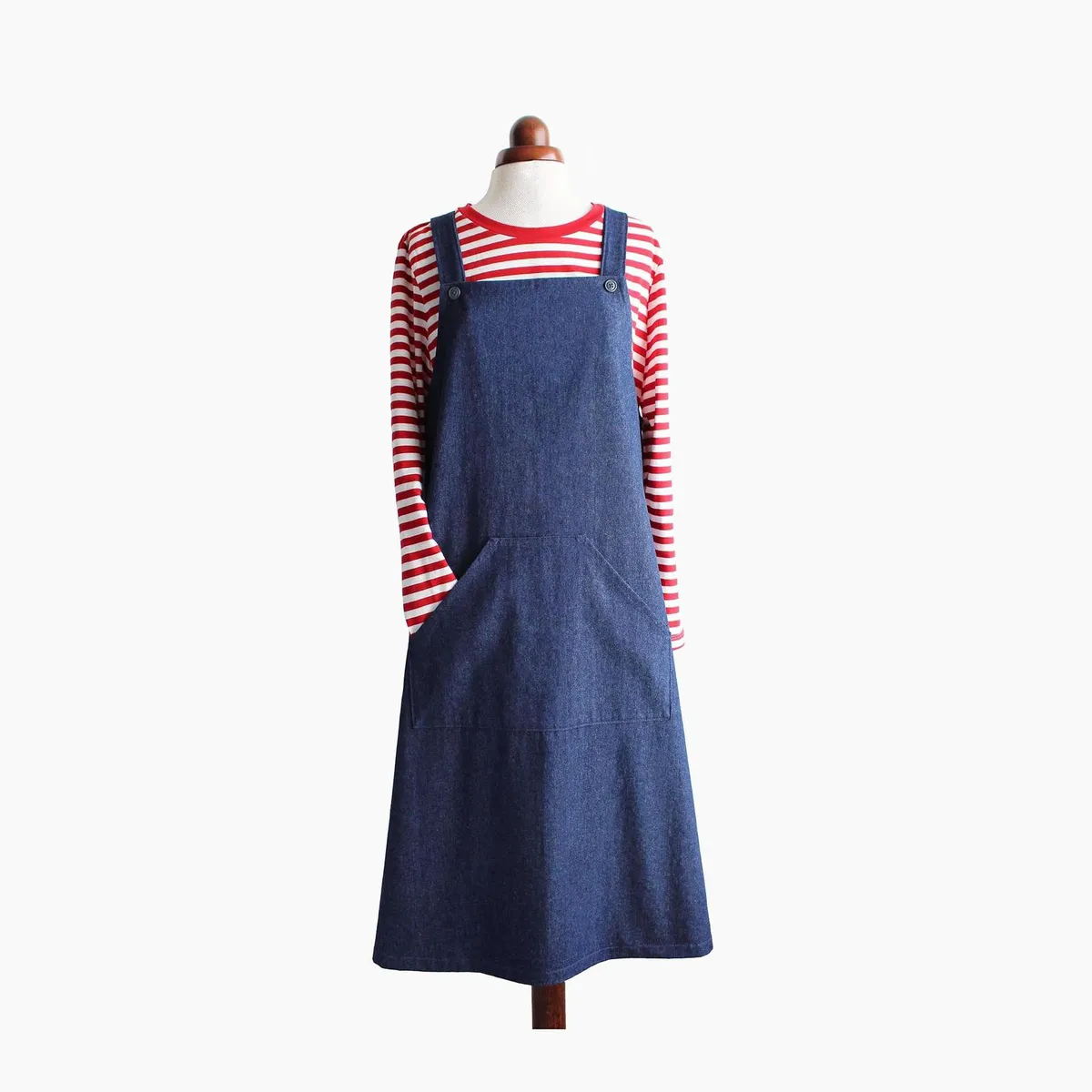 Denim York Pinafore – Vacation Sewing – Kaleidothought  Pinafore dress  pattern, Denim pinafore dress, Pinafore dress outfit