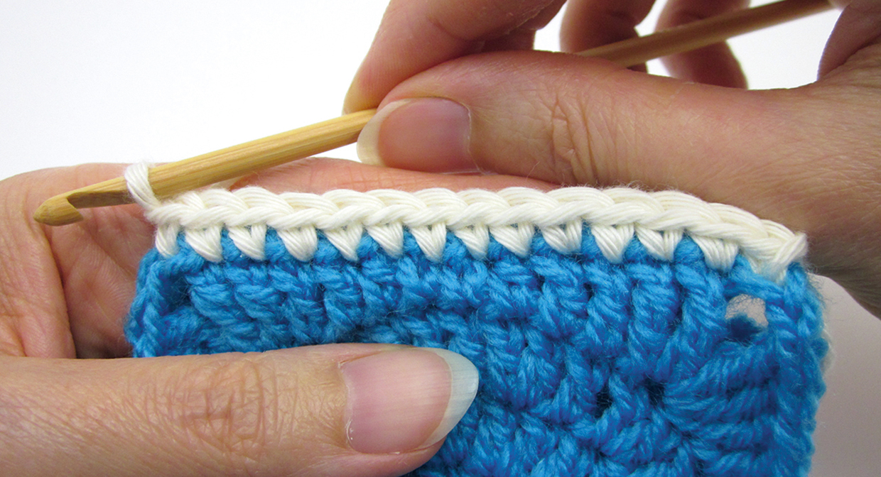 How to slip stitch crochet joins 2