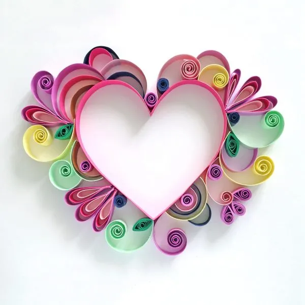 A paper quilled heart - Valentines crafts for kids