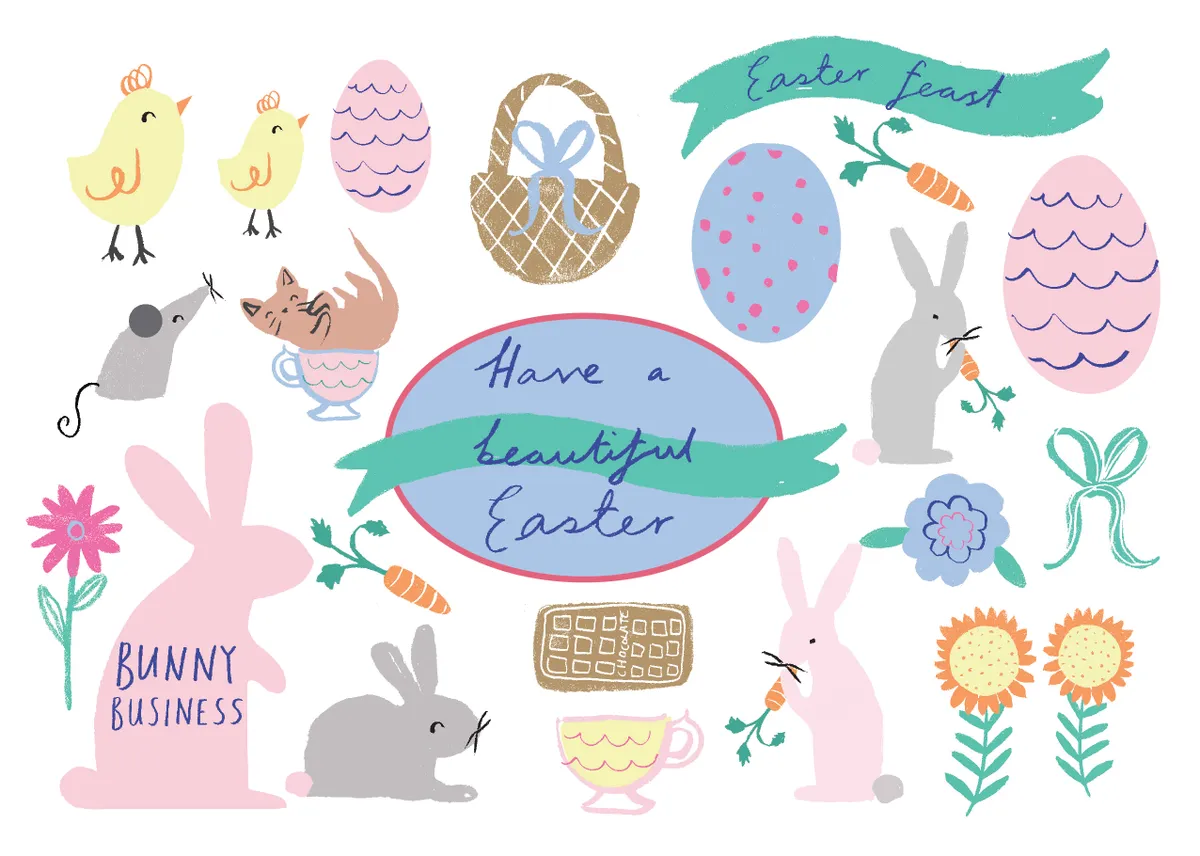 Easter Bunny printables - sentiments
