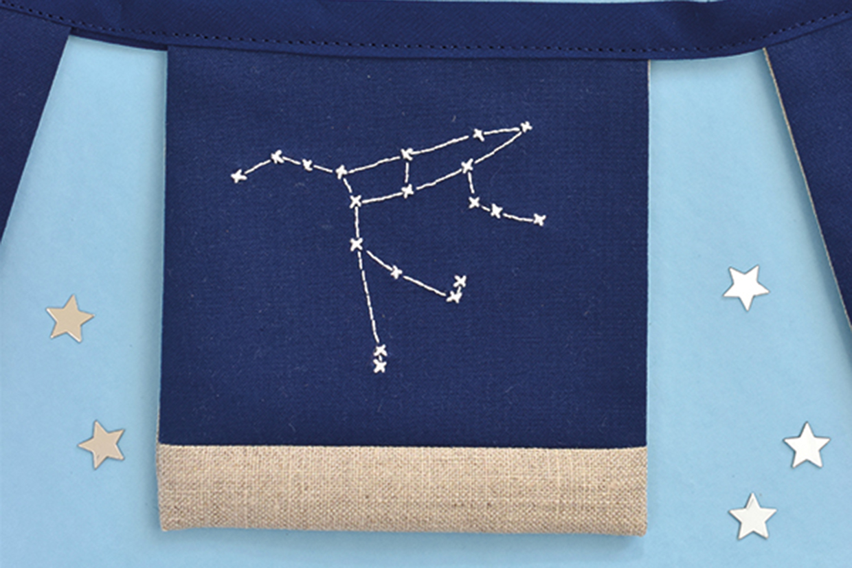 DIY embroidery 4 legged knot detail