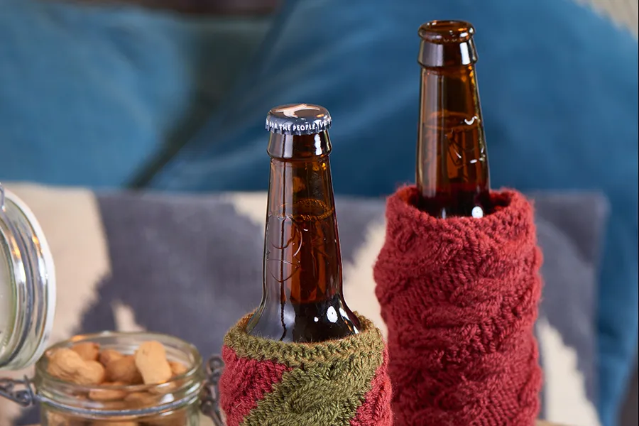 Knit beer cozy pattern