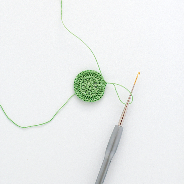 Candy-coloured crochet doily pattern step 3