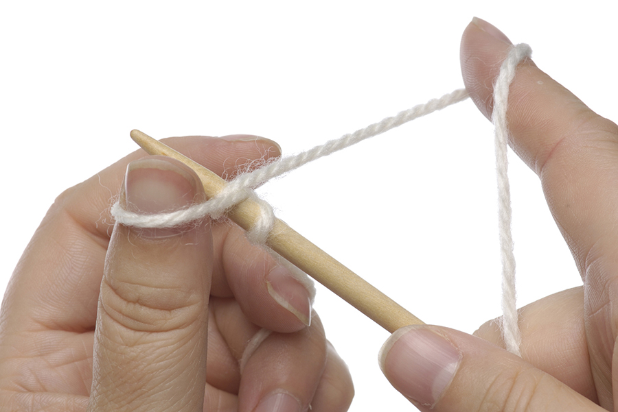 Cast on knitting, thumb method, step 3