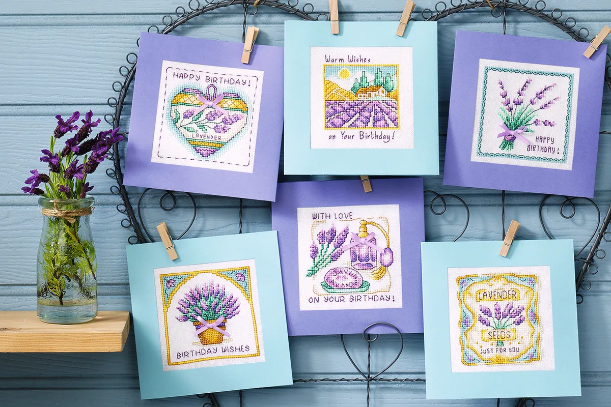 Cross stitch flower patterns lavender