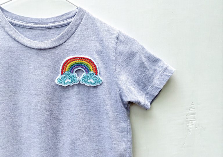 DIY embroidery rainbow patches
