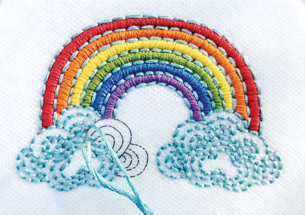 DIY embroidery rainbow patches step 3