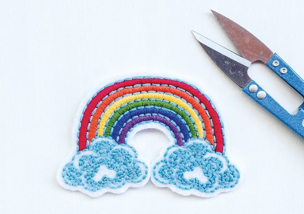 DIY embroidery rainbow patches step 4