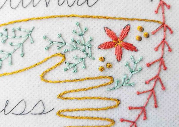 Floral embroidered hoop art step 3
