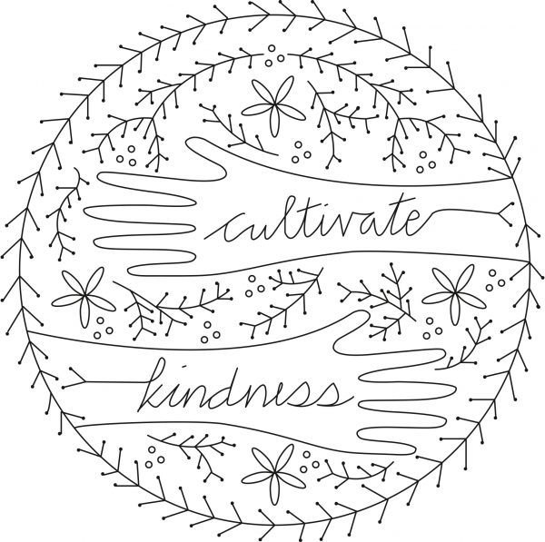 Floral embroidered hoop art template