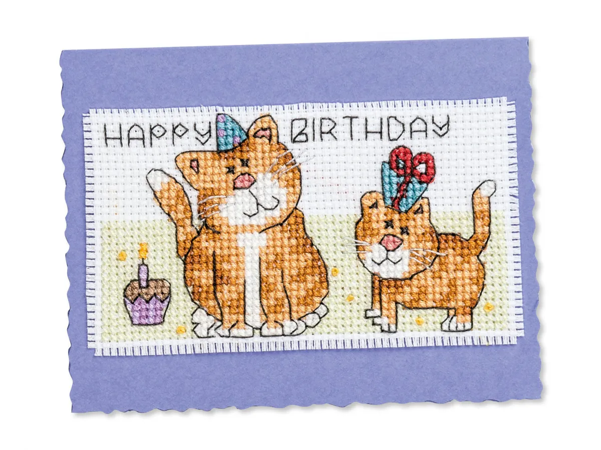 cat cross stitch birthday