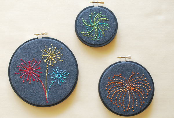 Free hand embroidery fireworks design step 5
