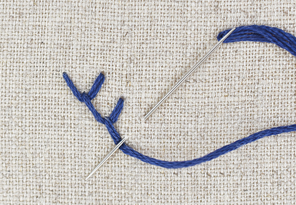 feather stitch embroidery step by step 3