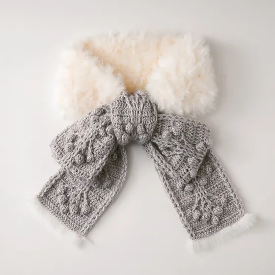 How to make a crochet bow scarf cropped
