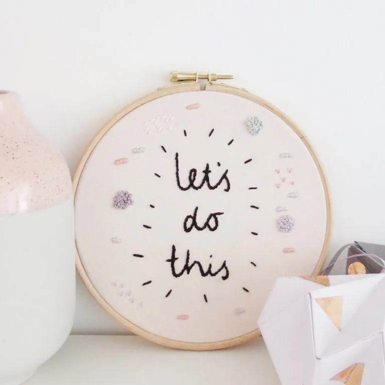 How to make a slogan embroidery hoop