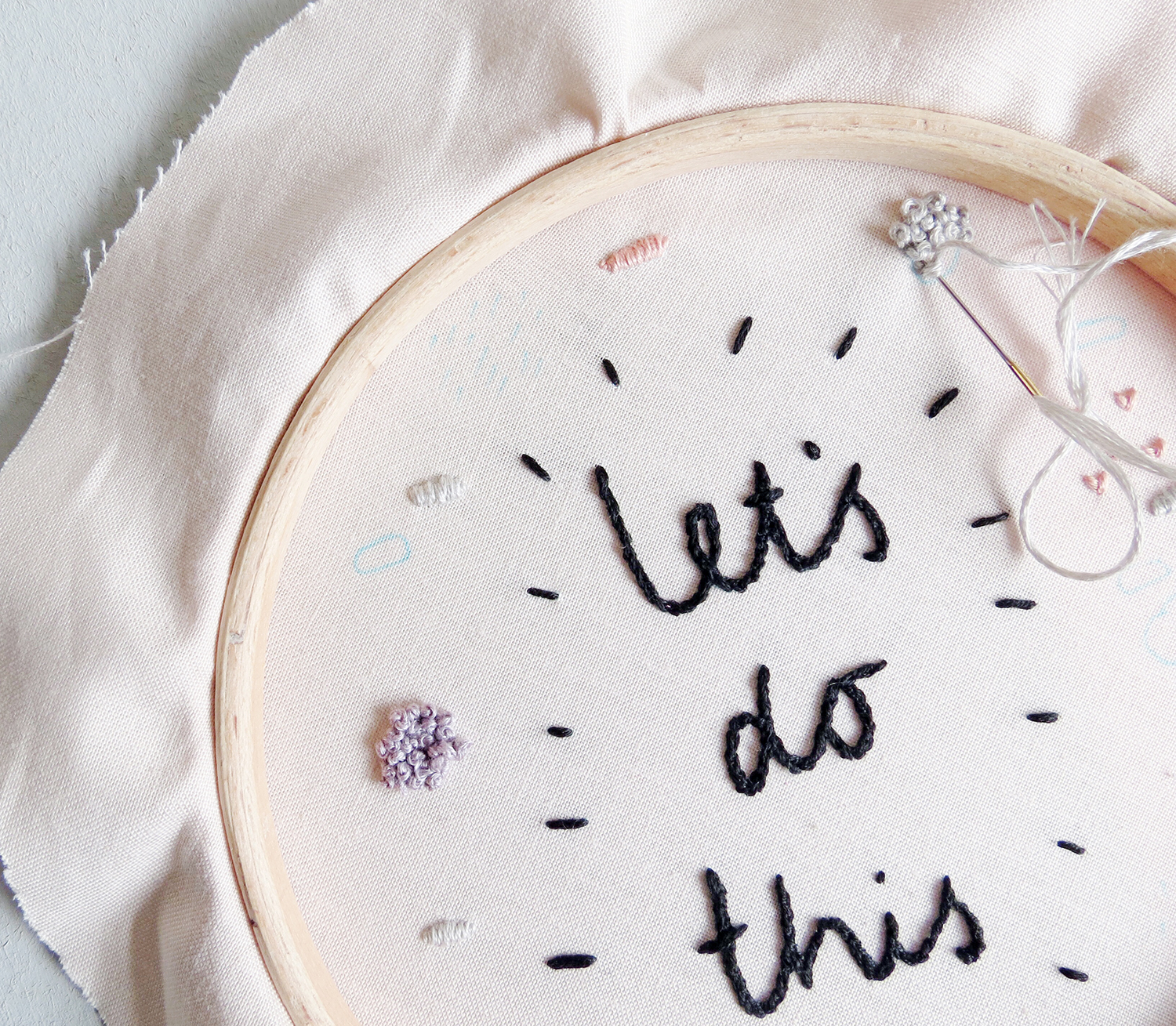 How to make a slogan embroidery hoop step 3