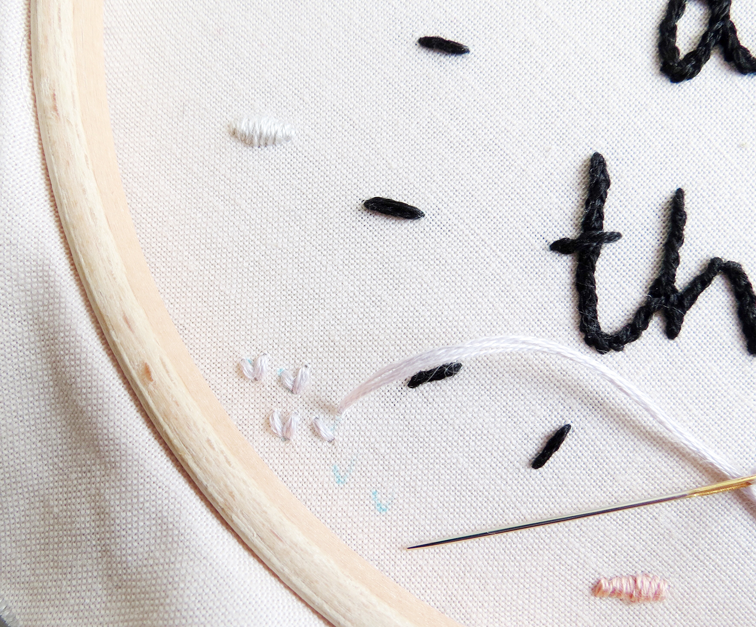 How to make a slogan embroidery hoop step 4