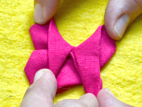 How to make an origami fabric butterfly step 11