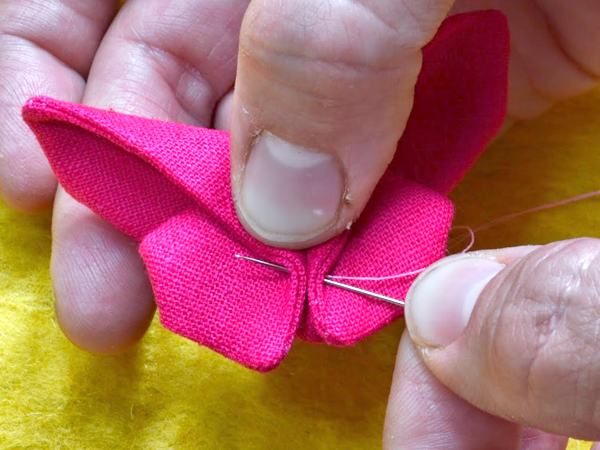 How to make an origami fabric butterfly step 12