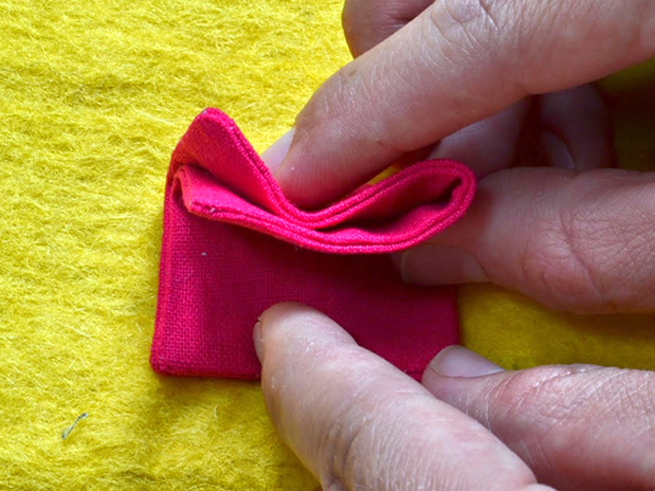 How to make an origami fabric butterfly step 4