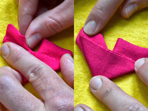 How to make an origami fabric butterfly step 8