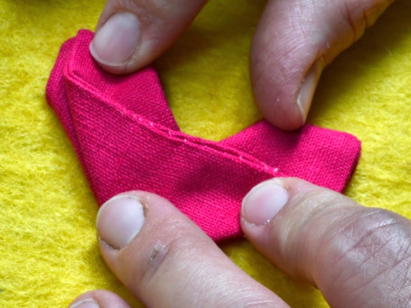 How to make an origami fabric butterfly step 9