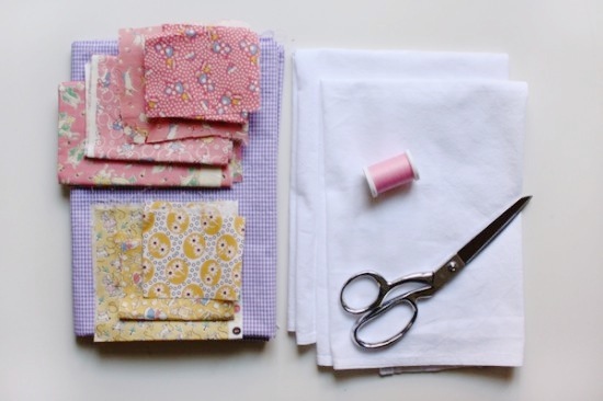 How to make applique tea towels materials