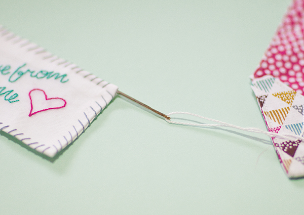 How to make bunting for Valentines Day step 11