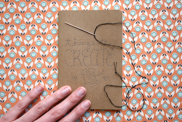 How to make embroidered notebooks step 6