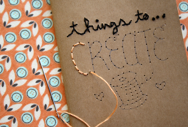 How to make embroidered notebooks step 9