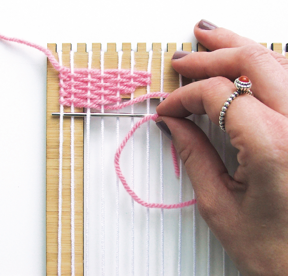 How to weave and DIY loom tutorial step 2