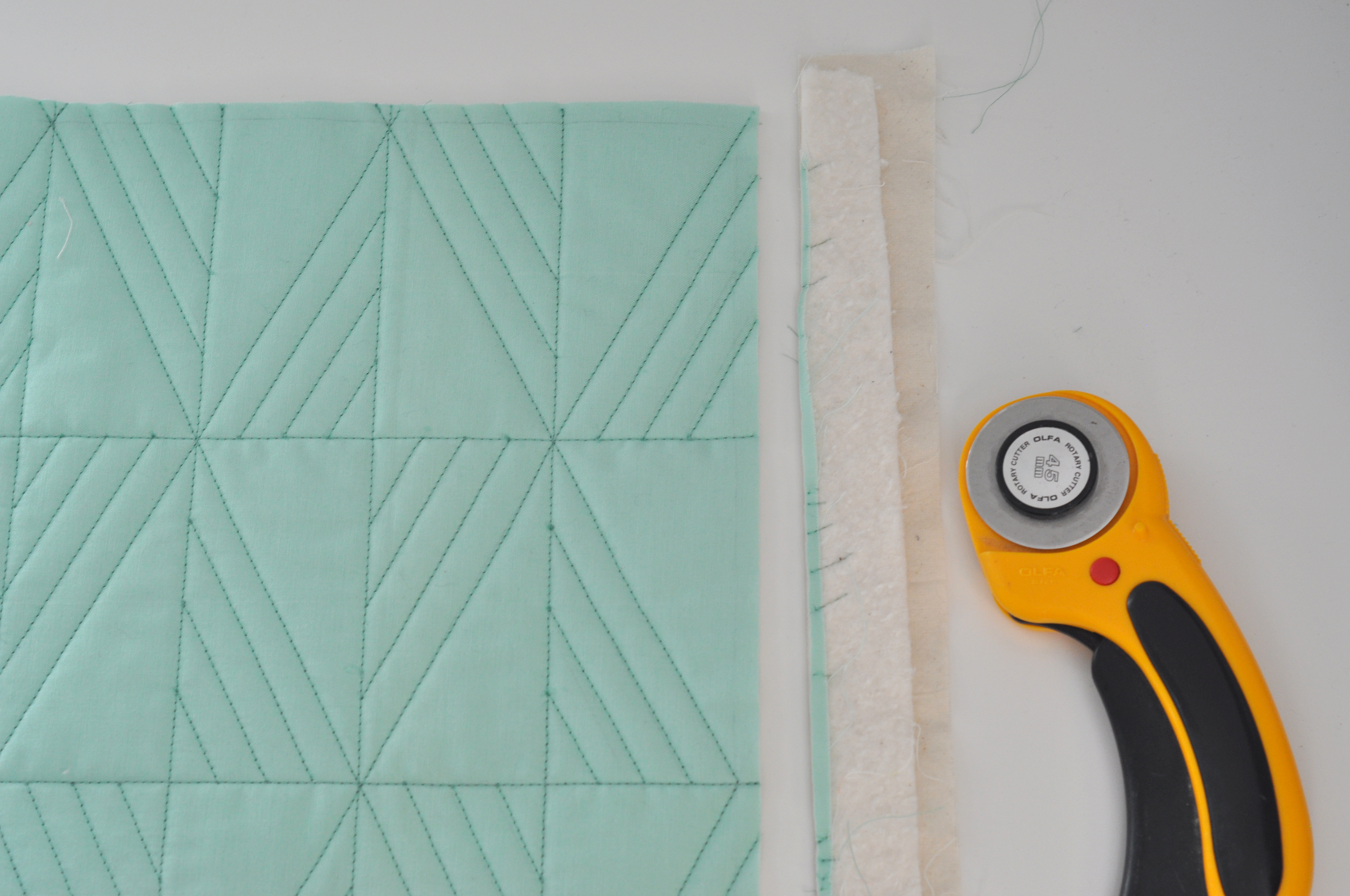 Make a geometric quilted cushion step 7