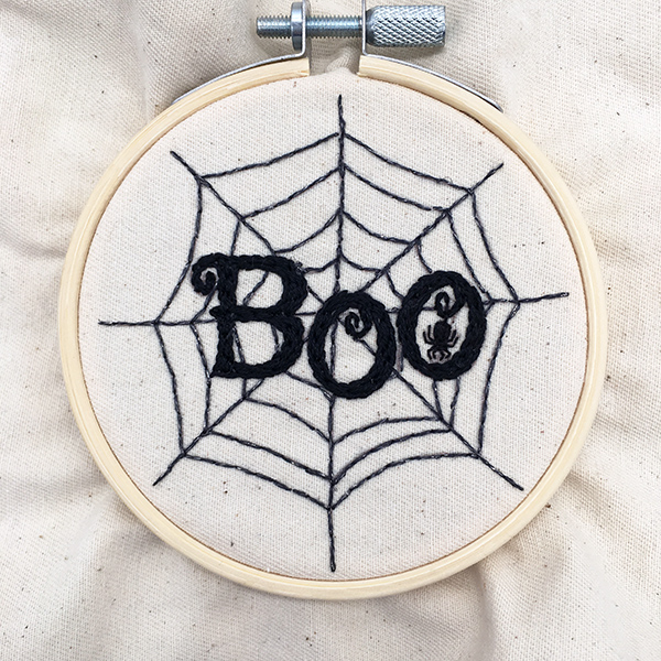 Mini Halloween embroidery hoop step 5