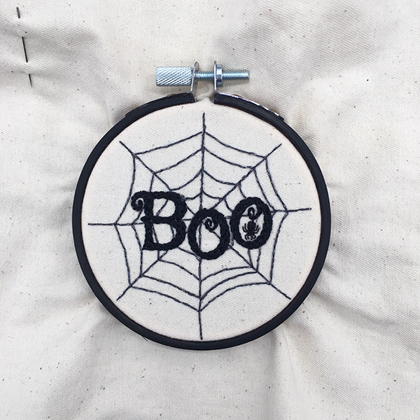Mini Halloween embroidery hoop step 7