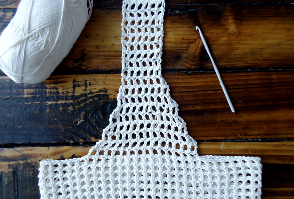 Reusable crochet bag pattern step 4