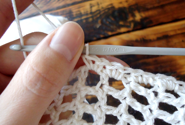 Reusable crochet bag pattern step 8