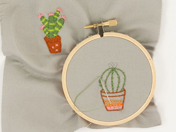 cactus embroidery step 444
