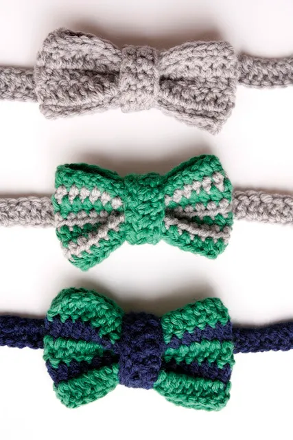 crochet bow tie pattern step 13