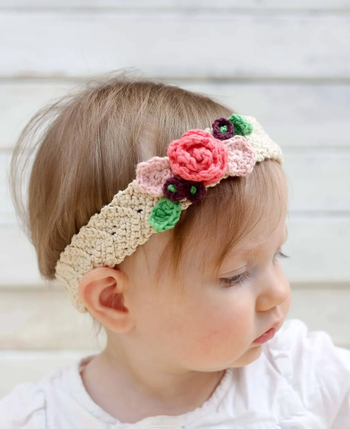 Crochet flower headband